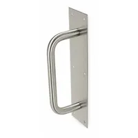 This standard door pull is constructed from wear-resistant stainless steel, measuring 16 inches in height. Designed for hand-pull operation, it is suited for use on doors in commercial and industrial settings where frequent manual operation is required