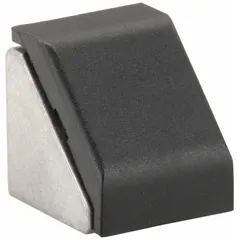 This inside corner bracket is designed for 40 Series aluminum framing systems. It provides a rigid 90-degree joint for structural builds such as machine guards, workstations, and conveyor supports. The bracket measures 38 mm x 36 mm x 36 mm, is made of aluminum with an unfinished gray finish, and uses drop-in mounting for simplified assembly.