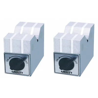 INSIZE Magnetic V-Block Set: Magnetic V-Block Set, Pr V-Block, 5 7/8 in x 2 in x 3 7/8 in - Cast Iron, Steel & Magnetic V-Blocks
