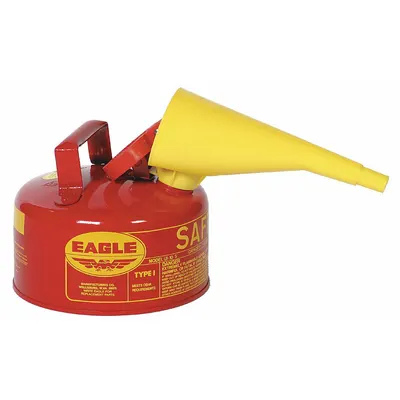 EAGLE UI10FS Type I Safety Can, 1 gal, Red, with Funnel - Flammable Liquids Safety Cans