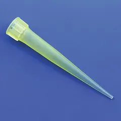 Non-sterile, single-use polypropylene pipette tip with 200 µL capacity. Autoclavable, no filter, yellow color. Designed for use with Eppendorf pipettors. Supplied in bulk bag of 1000 tips.