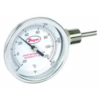 DWYER Dial Thermometer: 0°F to 250°F /-20°C to 120°C, ±2%Full Scale Accuracy, 6 in Stem Lg (MPN BTLR3605D)