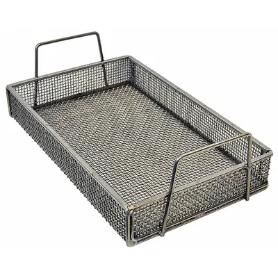MARLIN STEEL WIRE PRODUCTS Parts Washer Basket: Rectangular, Stainless Steel, Silver - Rectangular Parts Washer Baskets