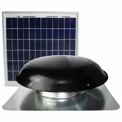 MAXX AIR Attic Exhaust Fan: Roof Mount, Solar, Max. 1,600 sq ft Attic, 1,000 cfm Max. - Roof-Mount Attic Exhaust Fans