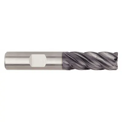 WIDIA HANITA Square End Mill: Carbide, AlTiN Coated, 5 Flute, 5/8" Mill Dia, 3/4" LOC - Fast-Cutting Carbide Square End Mills for Steel & Cast Iron