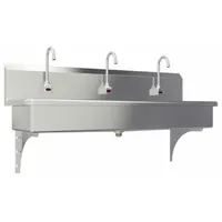 SANI-LAV Wash Station: 3 Stations, 8 in Bowl Dp, 57 in Bowl Lg, 16 1/2 in Bowl Wd, Faucet Included (MPN 56WBL)