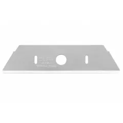 Straight-edge round-tip replacement blades for utility knives. Each blade measures 23/32 in wide and 0.24 in thick. Suitable for cutting cardboard, plastic, and light materials in packaging and general workshop tasks.