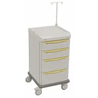 METRO Medical Procedure Cart: Polymer, (4) Swivel, Taupe, White, 4 Drawers, 1 Shelves (MPN SXRSISO)