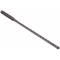 This SDS-Max drill bit is designed for heavy-duty drilling in concrete, masonry, brick, and block. With a 5/8-inch diameter, 21-inch overall length, and 16-inch maximum drilling depth, it is suitable for deep anchoring, rebar drilling, and utility installations using SDS-Max rotary hammers.