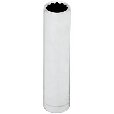 WESTWARD Socket: SAE, 1/4 in Drive Size, 9/32 in Socket Size, 12-Point, Deep, Chrome - 1/4" Drive Hand Sockets