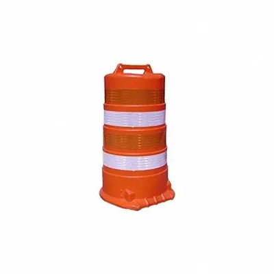 TRAFFIX DEVICES/VIZCON Traffic Barrel: 36 in Overall Ht, 4 Reflective Stripes - Traffic Barrels for Roadway Use