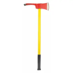 This NUPLA Pulaski Axe features a 3.5 lb head combining an axe blade for chopping and an adze for digging or scraping. The multi-component handle with rubber grip provides secure handling. Typical applications include firefighting, forestry, and trail building for clearing brush and creating firebreaks.
