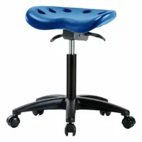 Tractor Stool: Polyurethane, Ht Range 19 in to 26 1/2 in, 17 in Seat Wd, 14 in Seat Dp, 0 Glides (MPN PTMBSO-RG-NF-RC-BLU)