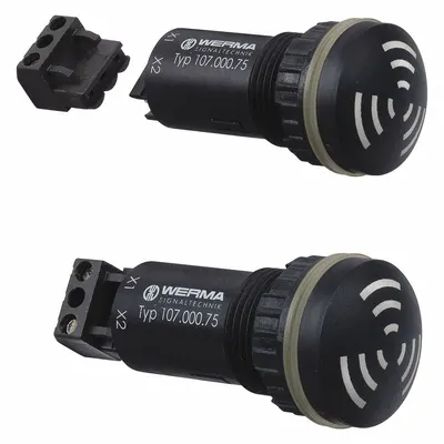 WERMA Buzzer: Buzzer Sound, 0.73 W Watt, 12V/24V AC/DC, Indoor/Outdoor, 10701070 - Buzzer Alarms