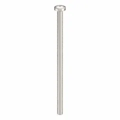 Pan head machine screw with M4x0.70 thread, 80 mm length, made from 18-8 stainless steel with plain finish. Features a #2 Phillips drive. Suitable for general fastening in machinery, enclosures, and panels. Supplied in a 25-pack.