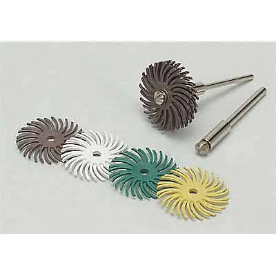 SCOTCH-BRITE Radial Bristle Disc: Type A, 1 in Dia x 1/8 in Wd, 1/8 in Arbor, Ceramic - Deburring & Cleaning Radial Bristle Discs for All Metals