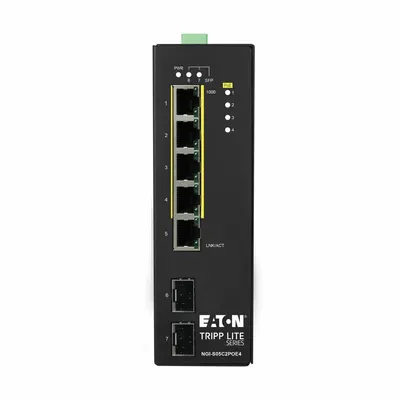 EATON TRIPP LITE Ethernet Switch: Managed, DIN Rail, 5 Ports, RJ45, (5) 10/100/1000 MBps - DIN Rail-Mount Ethernet Switches