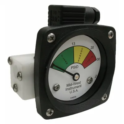 MIDWEST INSTRUMENT 522P-030V-LE Differential Pressure Indicator with Switch - Differential Pressure Indicators with Switch
