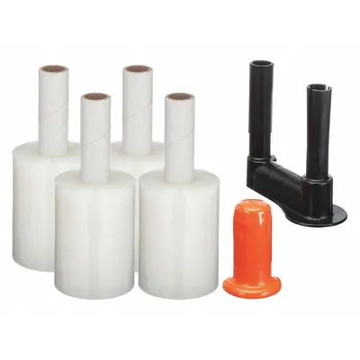 OEM APPROVED VENDOR Long Core Handle Stretch Wrap, Clear, 5 in x 1000 ft, 4 Pack