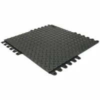 Interlocking Antifatigue Mat Tile: Interlocking Antifatigue Mat Tile, 18 in x 18 in, Diamond Plate (MPN 570S1818BL)