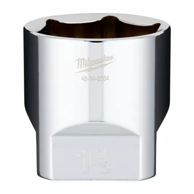 MILWAUKEE Socket Extension: SAE, 1/2 in Drive Size, 1 1/2 in Socket Size, 6-Point - Anti-Roll Hand Sockets