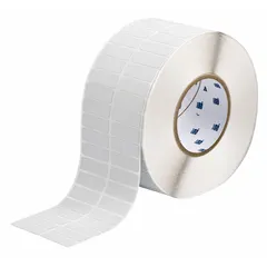 Precut label roll with tamper-indicating checkerboard footprint pattern. Leaves visible residue upon removal to reveal unauthorized access. Compatible with BBP81 printer series. Size: 2 in x 3 in.