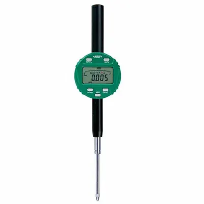 INSIZE Digital Indicator: 0 in to 2 in /0 mm to 50.8 mm, Inch/Metric, +/- 0.00015 in Accuracy - Digital Indicators with Back Lug