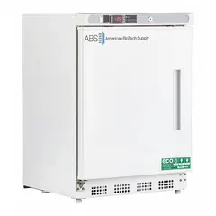 General purpose lab freezer with 4.2 cu ft capacity, temperature range -25°C to -15°C, and auto defrost. Left door hinge for undercounter placement. Suitable for storing biological samples, reagents, and media in laboratory environments.