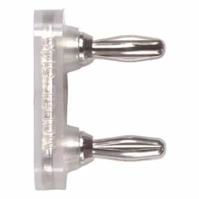 POMONA Double Banana Plug: 1 3/8 in Lg, 15 A Max Current Measurement - Miniature Double Banana Shorting Bar Plugs
