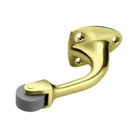 Curved Roller Stop: Door - Mounted, 2 3/4 in Wd, 1 5/8 in Overall Ht, Brass (MPN 455.3)