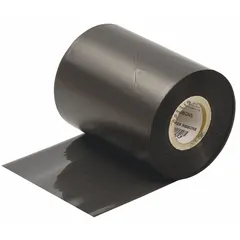 Black wax/resin ribbon for THT 3" core printers. Smear-resistant and RoHS compliant. Used for printing durable labels in industrial settings such as asset tracking, safety signage, and cable identification.