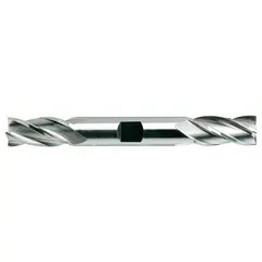 This double-end square end mill is made from high-speed steel with a TiCN coating for enhanced wear resistance. It features 4 flutes, a 15/64" mill diameter, and a 5/8" length of cut. Suitable for general-purpose milling operations such as slotting, profiling, and contouring in steel, stainless steel, and cast iron.