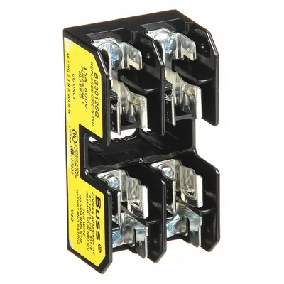 BUSSMANN Fuse Block: Open Block Design, 2 Pole, 600 V AC, Quick Connect/Screw - Fuse Blocks for UL Class G Fuses