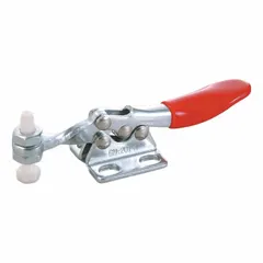 This standard horizontal handle toggle clamp features a flange base mounting and a 0.91 in arm length. It is constructed from nylon. Used for quick, secure workpiece holding in machining, assembly, and welding fixtures.
