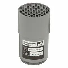 Pressure and vacuum relief valve for regenerative blowers. Preset limit of 127 in wc. Outside diameter of 2 in. Protects blowers from overpressure or vacuum conditions in industrial air-moving systems.