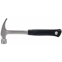 Straight-claw hammer with a 22 oz steel head and 16 in overall length. Steel handle features a textured grip and milled face. Used for driving and pulling nails in construction, framing, and general maintenance tasks.