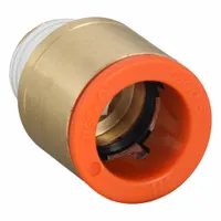 SMC Push-Fit Adapter Fitting: 1/2 in OD x 1/4 in Pipe Size, Push-to-Connect x MNPT, Brass, White (MPN KQ2S13-35AS)