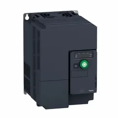SCHNEIDER Variable Speed Drive: In Phase Three, 200-240V AC, Out Phase Three, 7 1/2 hp, IP20, Manual (MPN ATV320U55M3C412). Key specifications — Style: Compact; Color: Black/Blue/Gray; Output Phase: Three.