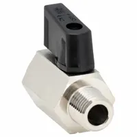 APPROVED VENDOR Manual Two-Way Ball Valve: 1/4 in, Nickel-Plated Brass, Straight, MNPT x FNPT (MPN G-CMV-25NL)