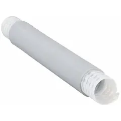 This cold shrink tubing is made of gray EPDM rubber and has an inner diameter of 0.56 in before shrinking and 0.27 in after shrinking. It is 6.5 in long and designed for high-temperature environments. Used for insulating and protecting electrical connections, splices, and terminations in industrial power distribution, motor connections, and utility applications.