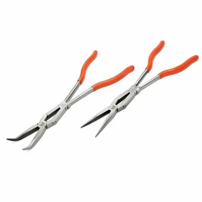 CRESCENT Needle Nose Plier Set: 1 3/8 in Max Jaw Opening, 17 1/8 in Overall Lg, 2 3/4 in Jaw Lg - Long-Nose Pliers Sets
