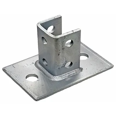 VAST Strut Channel Fitting: 1 5/8 in x 1 5/8 in For Strut Channel Size, 6 Holes - Post Bases for Single Channels