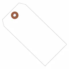 White plastic shipping tags measuring 6 1/4 inches in height and 3 1/8 inches in width. Each pack contains 100 tags. Suitable for labeling packages, pallets, or inventory in industrial shipping and logistics applications.