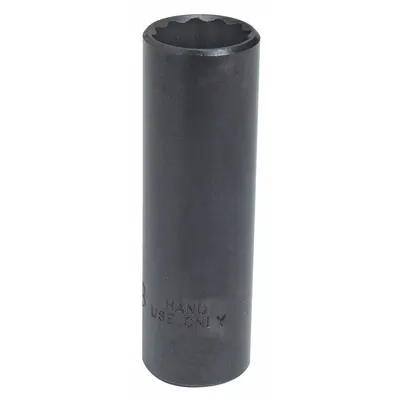PROTO Socket: SAE, 3/8 in Drive Size, 5/8 in Socket Size, 12-Point, Deep, Black Oxide - 3/8" Drive Hand Sockets