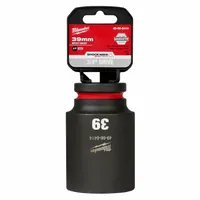 MILWAUKEE Deep Impact Socket: 3/4 in Drive Size, Metric, 39 mm Socket Size, 6-Point, Deep, Friction (MPN 49-66-6414)