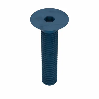 METRIC BLUE Socket Flat Head Screw: M8x1.25 Thread Size, 40 mm Lg, Flat, Blue Phosphate - Flat Head Socket Cap Screws
