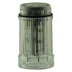 Flashing light module for SL4 series tower light stacks. White lens, 110/120V AC operation. 43 mm overall diameter, 3 in overall height. Used for visual indication of machine status, alarms, or process events in industrial environments.