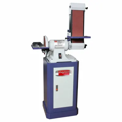 DAYTON COMBO SANDER: For Metal/Plastic/Wood, 115 V_230 V, Single-Phase - Floor Standing Belt & Disc Machines
