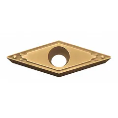 Diamond indexable turning insert for precision turning, facing, and profiling on CNC lathes. Suitable for general metalworking applications requiring a durable cutting edge.