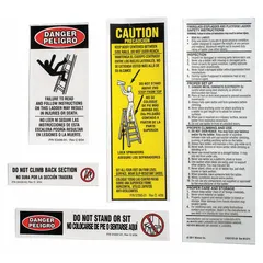 Replacement safety and instructions label for Werner brand stepladders. Designed for use with model number 310. Provides essential safety information and operating instructions for the ladder.